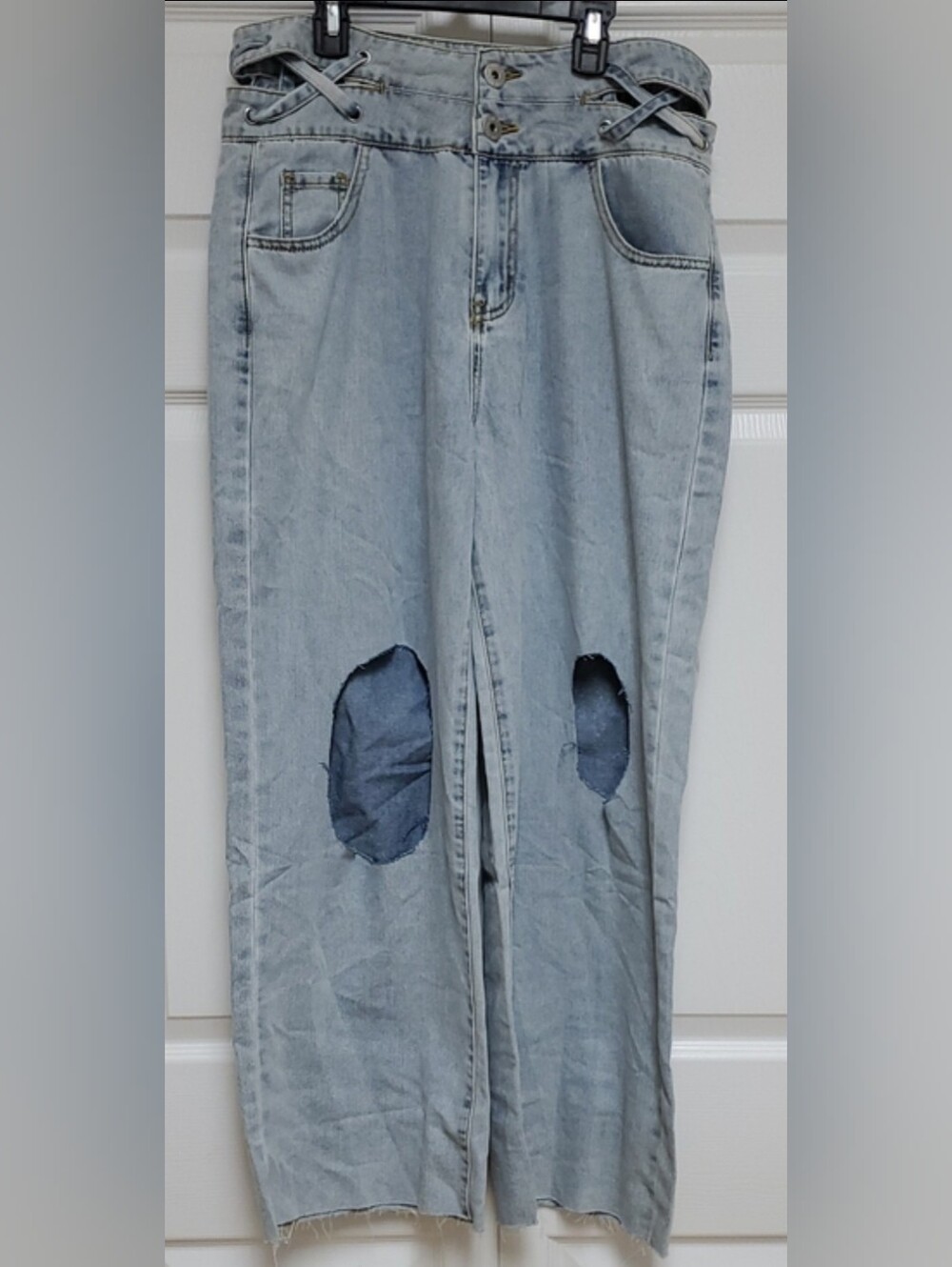 POL Wide Leg Cutout Jeans